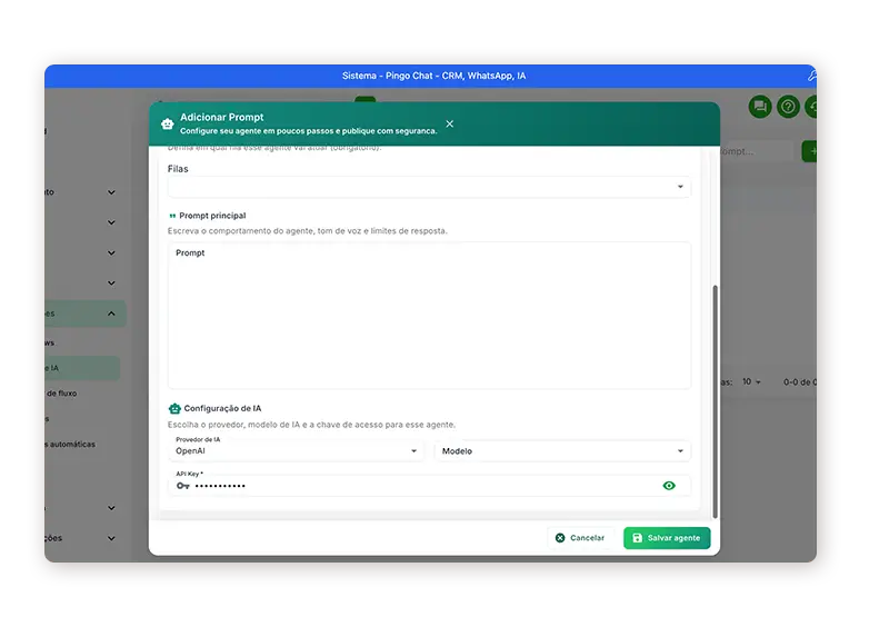 Agentes de IA Pingo Chat